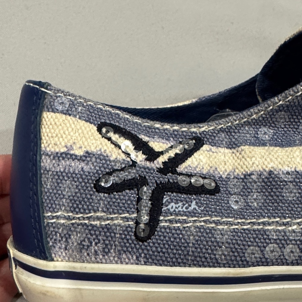 Coach Blue and Cream Slip-On Sneakers - Picture 9 of 10